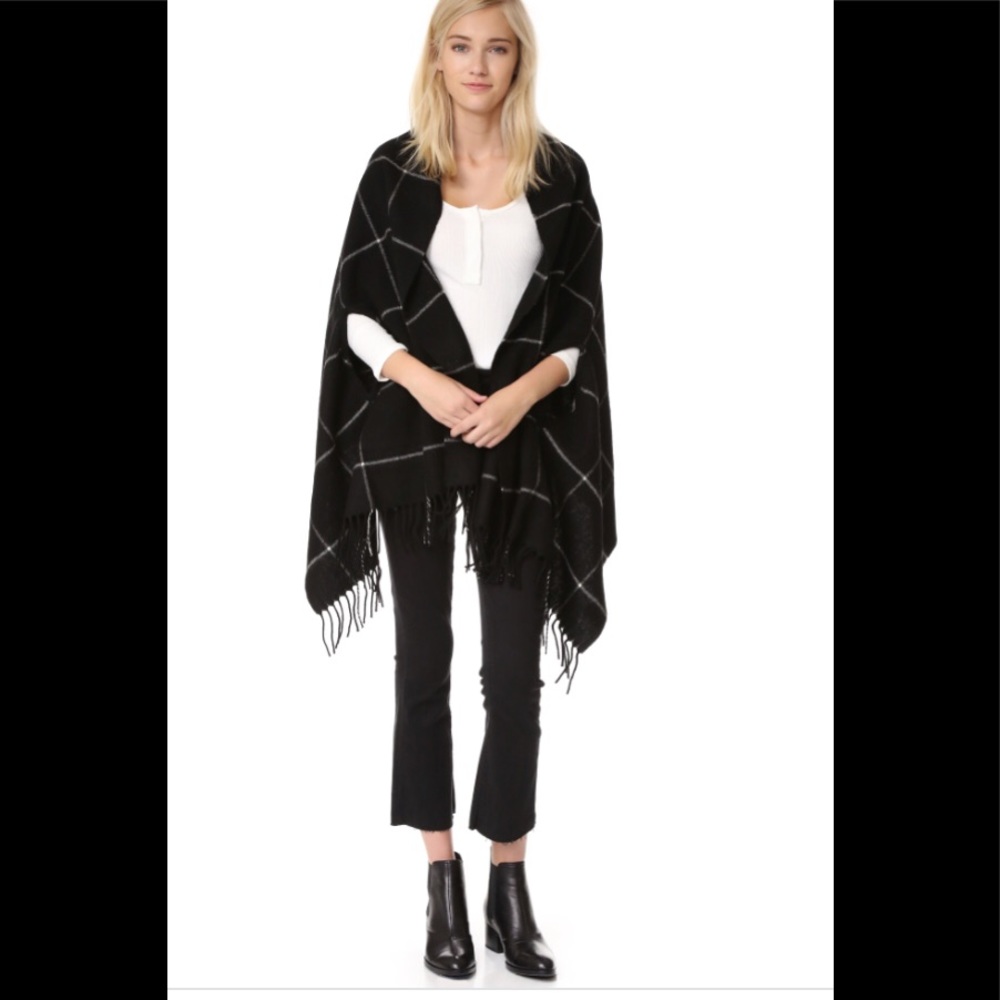 Madewell windowpane scarf/ cape